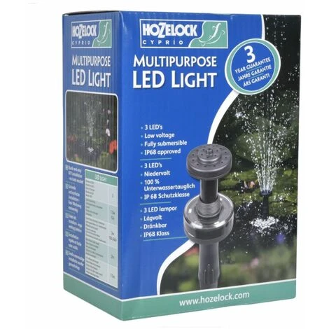 Multi Purpose LED Light Pond Fountain Pump Attachment- Hozelock